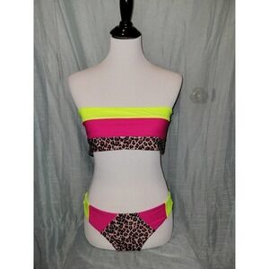 Women's Leopard Neon Bikini Swimsuit xl